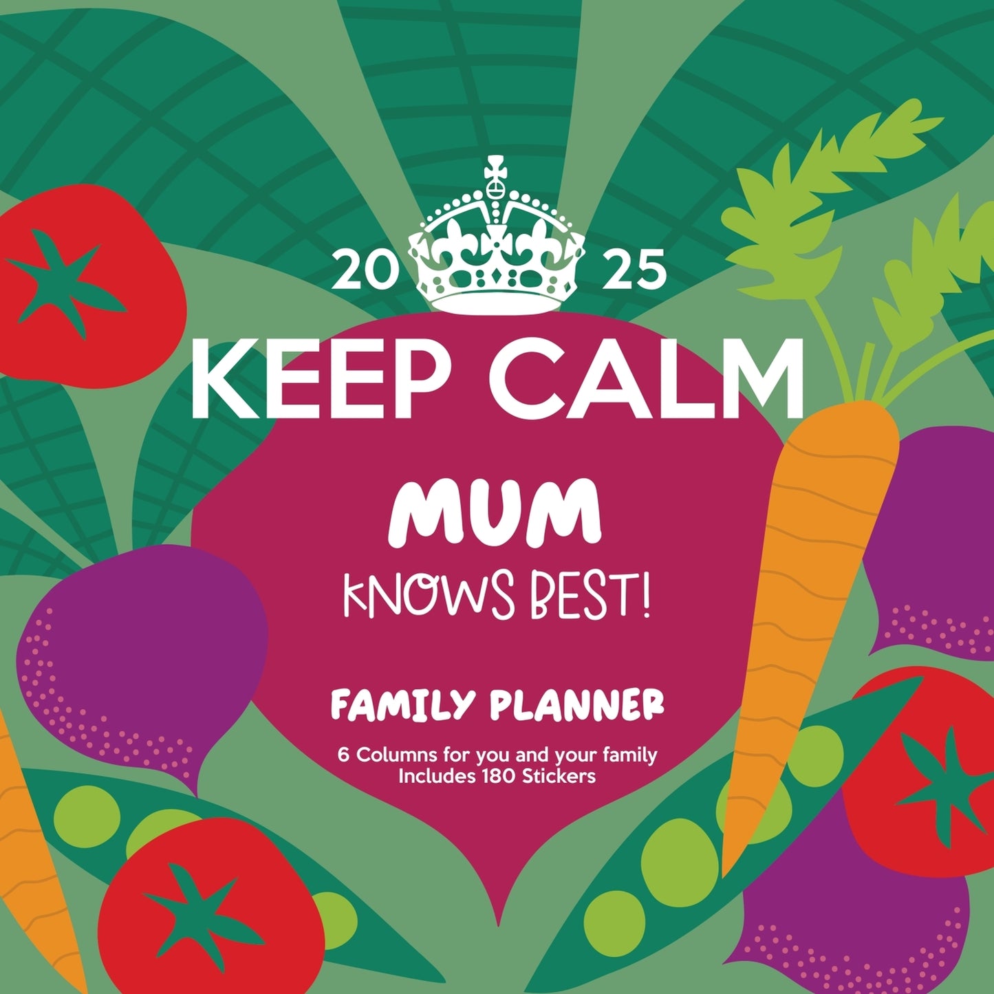 Keep Calm & Carry On, Mums Knows Best Wall Calendar Planner 2025