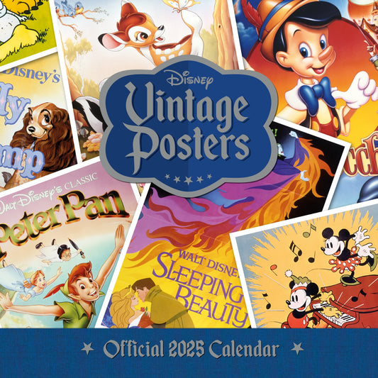 Disney Vintage Posters Wall Calendar 2025